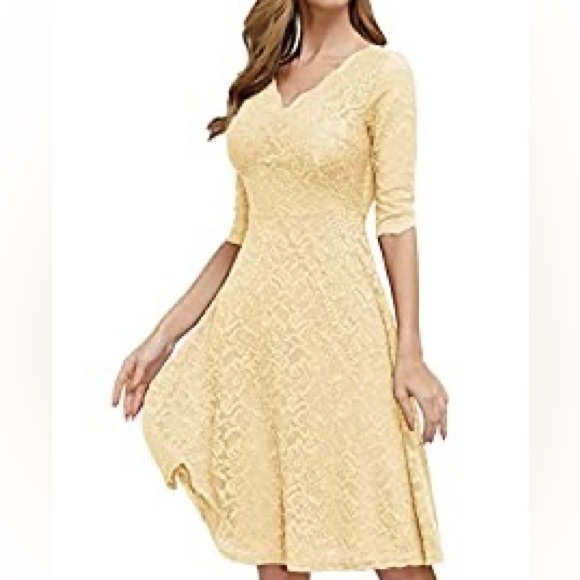Jasambac Dresses & Skirts - JASAMBAC Vintage Style Lined Lace Midi Dress